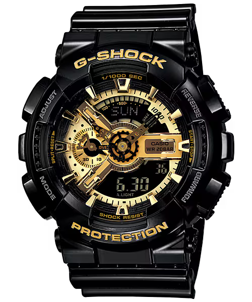 G-SHOCK Black-Gold Dial Resin Strap Analog-Digital Watch - For Men G1021 (GA-140GB-1A1DR)