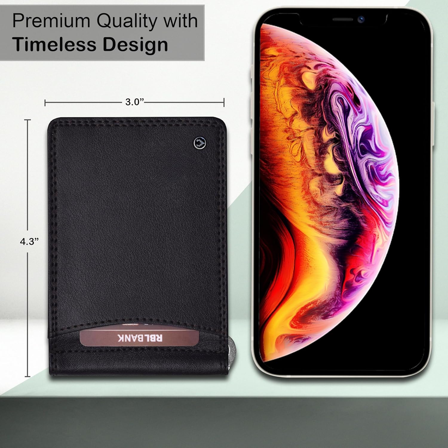 Allen Solly Men's Money Clip Leather Bi-Fold Slim Wallet with Card Holder & Money Clipper.